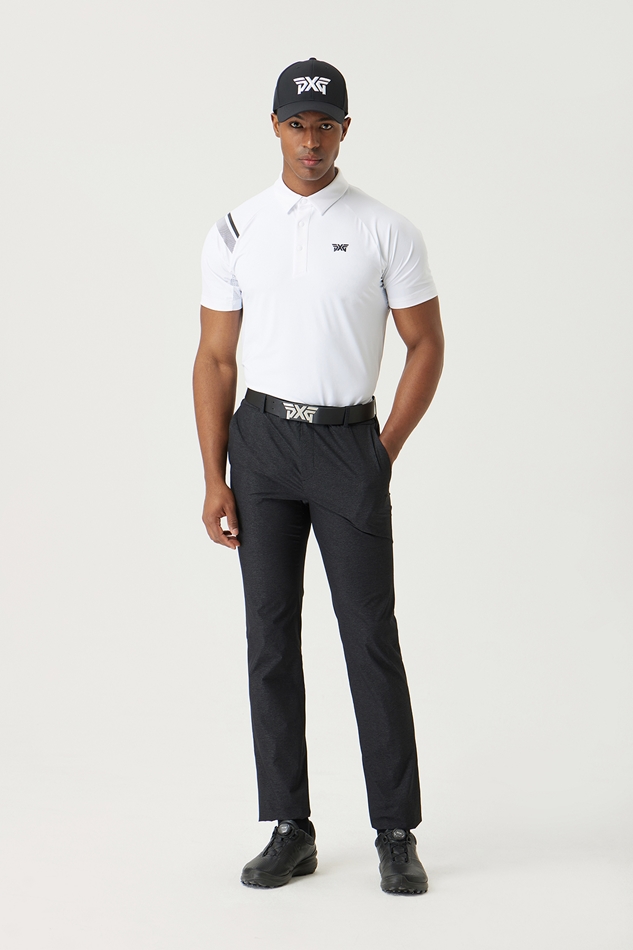 SUMMER SHOULDER POINT PERFORATED COLLAR SHORT-SLEEVE