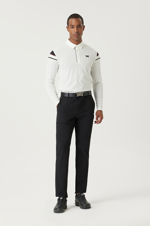 COLOR BLOCKED COLLAR LONG-SLEEVE