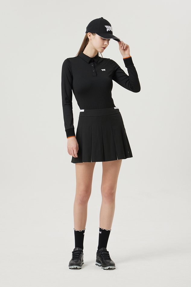 WOMENS BUTTON COLLAR LONG-SLEEVE