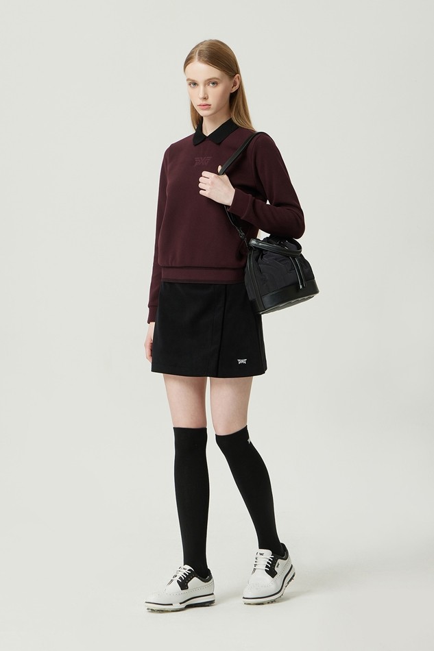 WOMEN WINTER BACK ZIP COLLAR LONG-SLEEVE