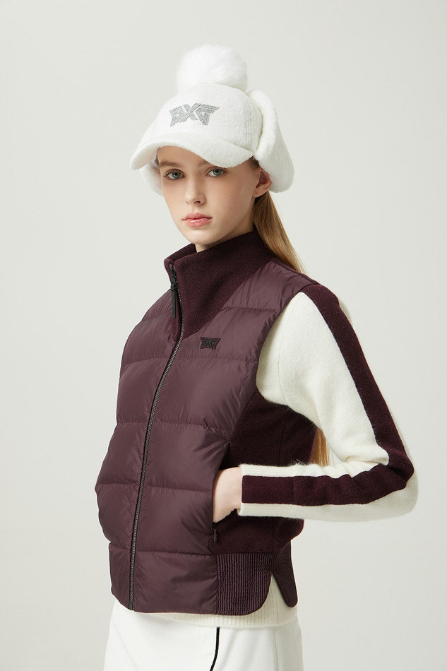 WOMEN WINTER KNIT HYBRID DOWN VEST