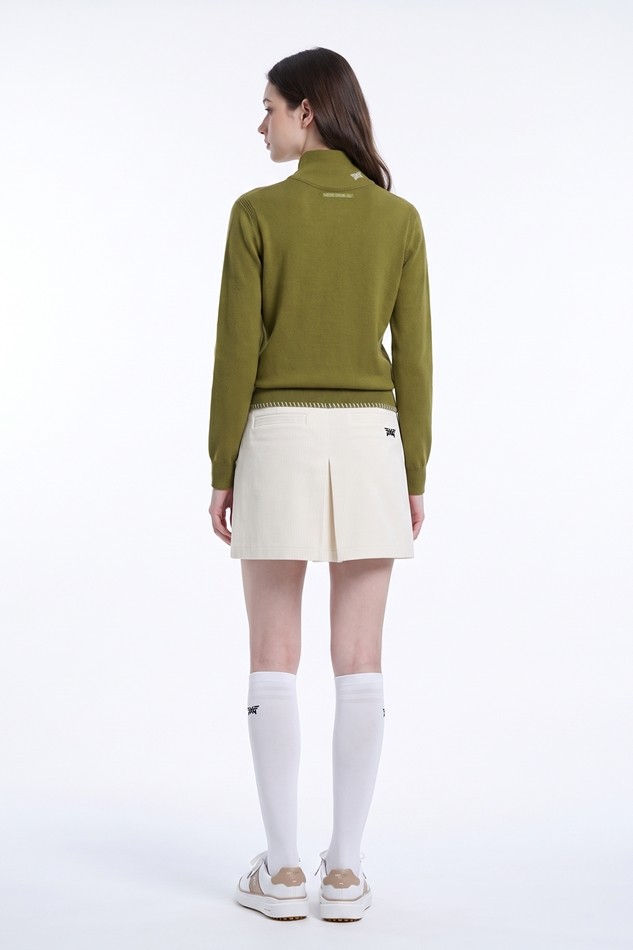 WOMEN CASHMERE SWEATER PKFCW410908 MOSS GREEN 상품 이미지 4
