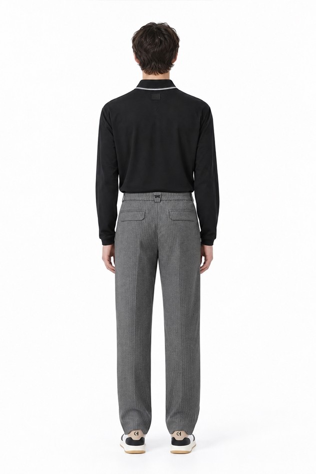 MEN KNITTED NECK COLLAR LONG SLEEVE PKFPM210921 BLACK 상품 이미지 4