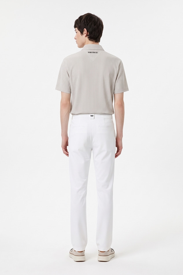 MEN STRIPE PATTERN COLLAR SHORT SLEEVE PKFPM220305 BEIGE 상품 이미지 4