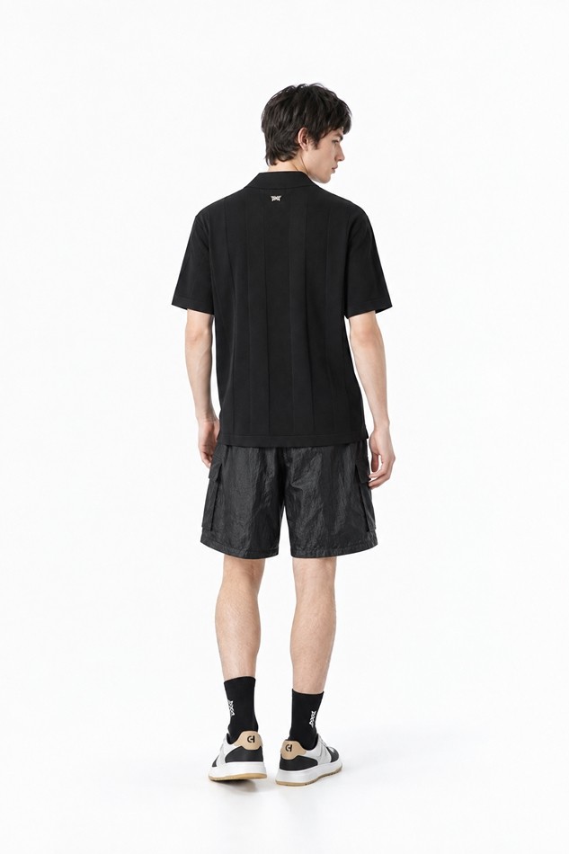 MEN SHORT-SLEEVED SWEATER PKFPM410121 BLACK 상품 이미지 4