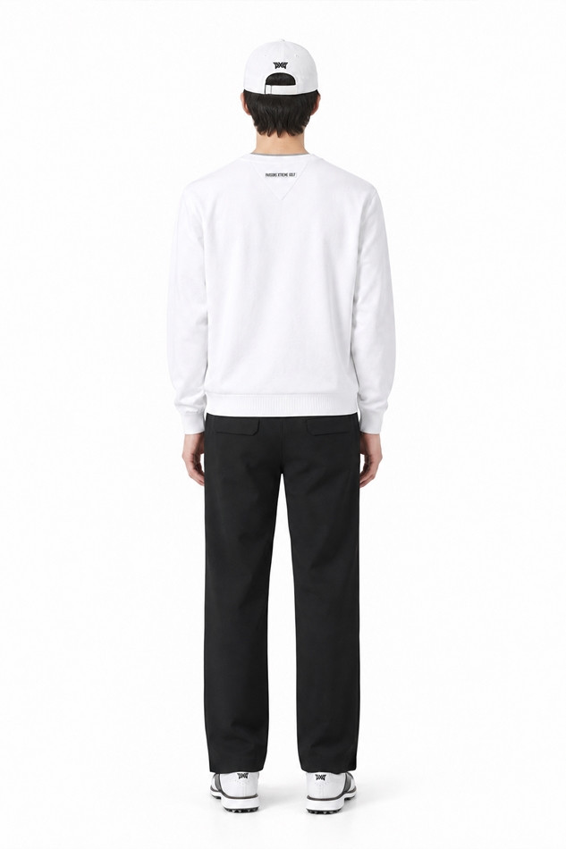 MEN ESSENTIAL ROUND NECK SWEATER PKFPM410401 WHITE 상품 이미지 4