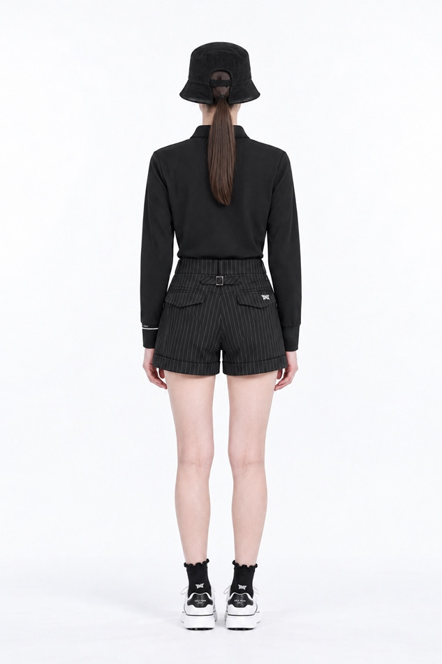 WOMEN BASIC COLLAR LONG SLEEVE PKFPW210421 BLACK 상품 이미지 4