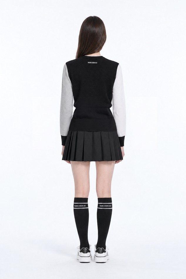 WOMEN TEXTURE MIX SWEATER PKFPW410421 BLACK 상품 이미지 4
