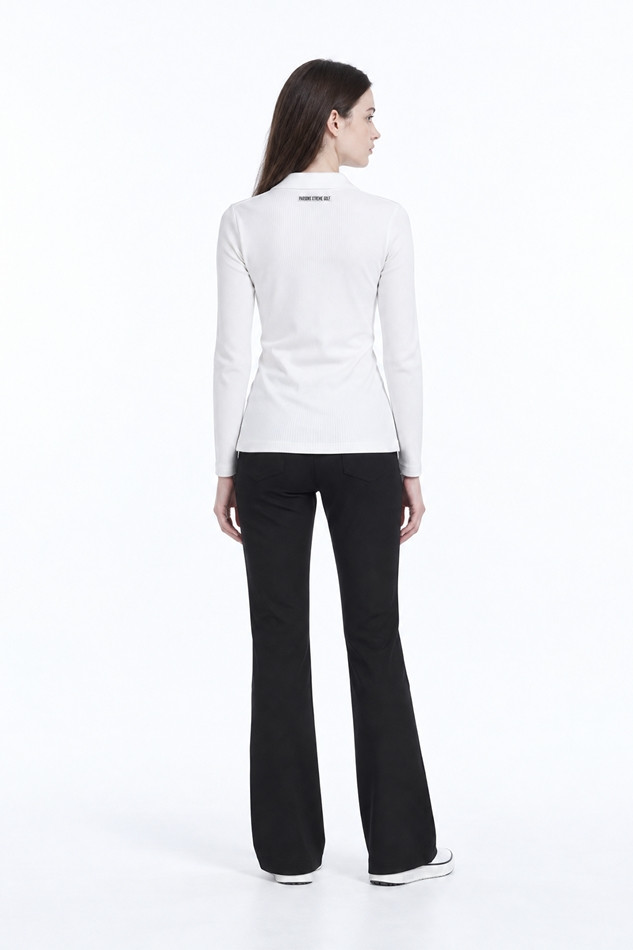 WOMEN RIBBED COLLAR SWEATER PKFPW410501 WHITE 상품 이미지 4