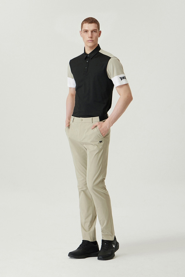 MEN KNIT-SLEEVE COLLAR SHORT SLEEVE