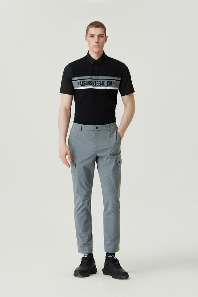 MEN KNIT HYBRID COLLAR SHORT SLEEVE