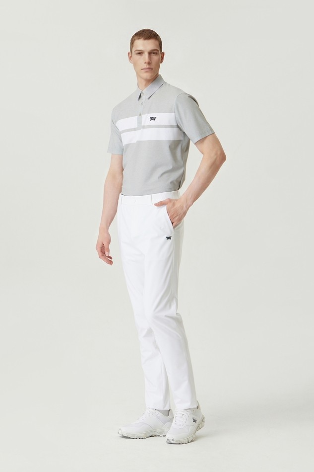 MEN COLOR BLOCKED PRINT COLLAR SS
