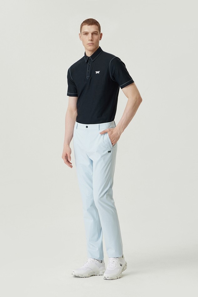 MEN STITCH POINT COLLAR SHORT SLEEVE