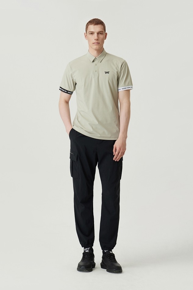 MEN COLOR CONTRAST POINT COLLAR SHORT SLEEVE