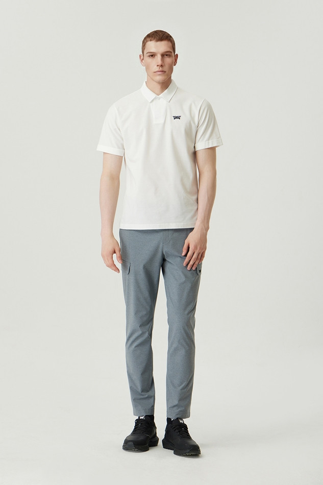 MEN POCKET POINT SEMI-TAPERED FIT PANTS