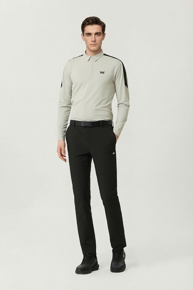 MEN COLOR BLOCKED COLLAR LONG SLEEVE