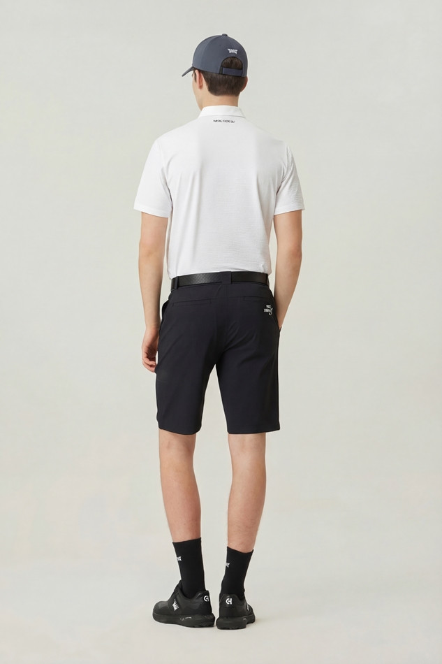 MEN NEW TEXTURED COLLAR SHORT SLEEVE