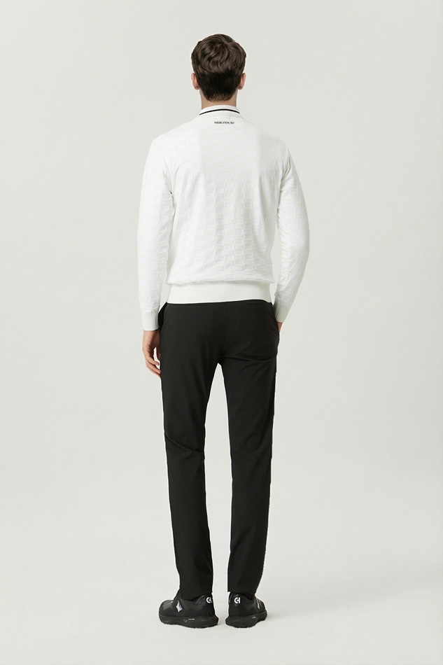 MEN JACQUARD ROUND NECK SWEATER