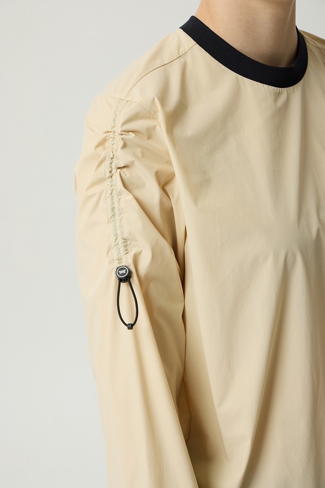 WOMEN WOVEN ROUND NECK LONG SLEEVE