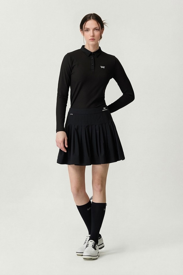 WOMEN BUTTON COLLAR LONG SLEEVE