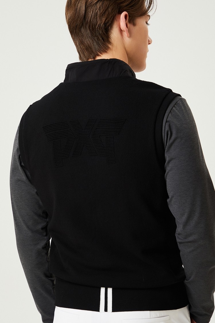 FULL ZIP-UP HYBRID KNIT VEST