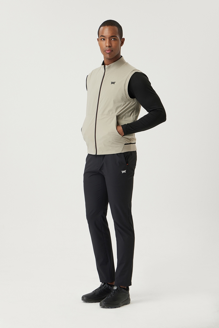 FULL ZIP-UP HYBRID KNIT VEST