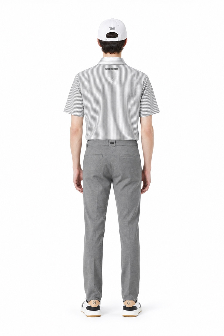 MEN STRIPE PATTERN COLLAR SHORT SLEEVE PKFPM220311 L/GREY 상품 이미지 4