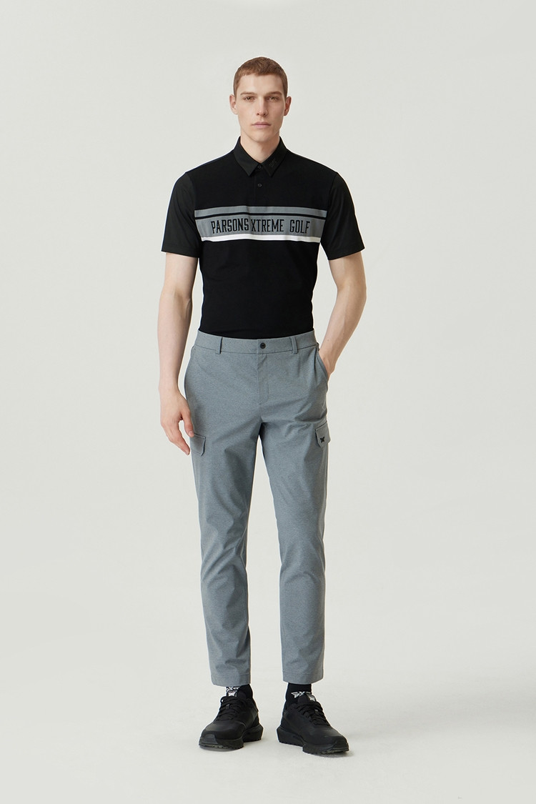 MEN KNIT HYBRID COLLAR SHORT SLEEVE