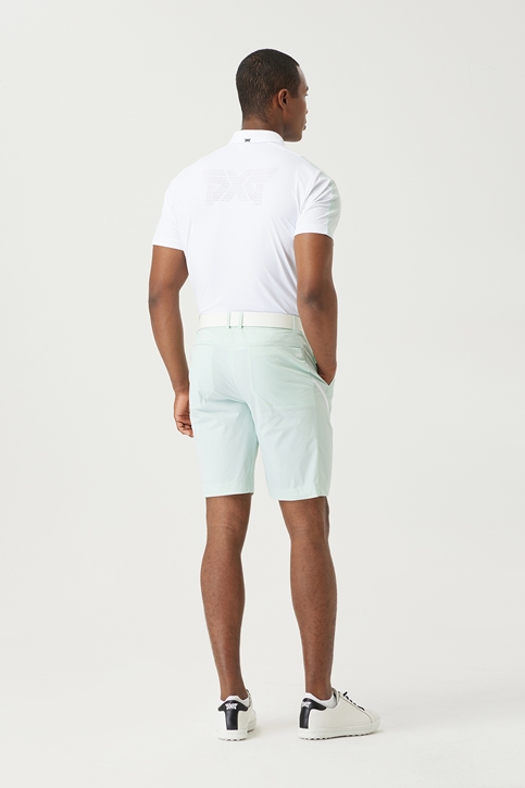 SUMMER COLOR POINT PERFORATED COLLAR SHORT-SLEEVE