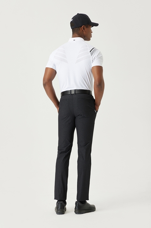 SUMMER SHOULDER POINT PERFORATED COLLAR SHORT-SLEEVE