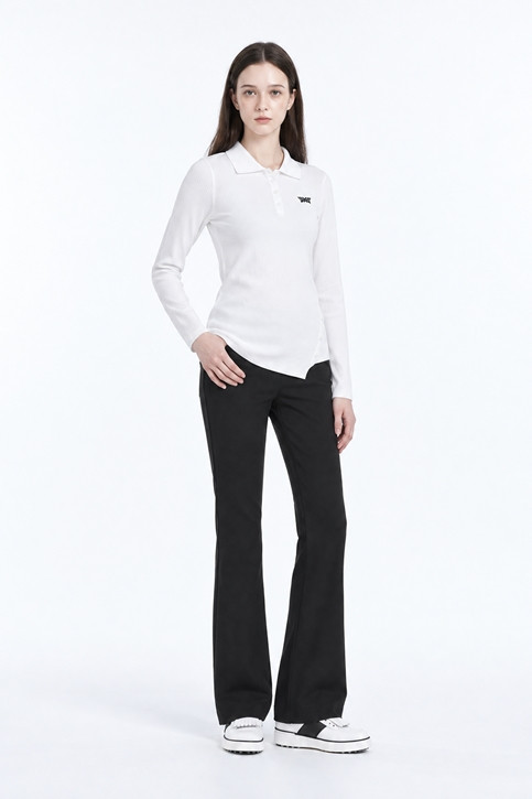WOMEN RIBBED COLLAR SWEATER PKFPW410501 WHITE 상품 이미지 5