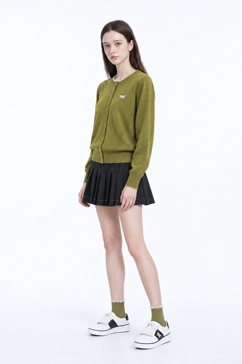 WOMEN PLEATED FLARE SKIRT PKFPW560221 BLACK 상품 이미지 5