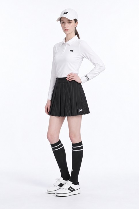 WOMEN STRIPED PLEATED SKIRT PKFPW560721 21 상품 이미지 5