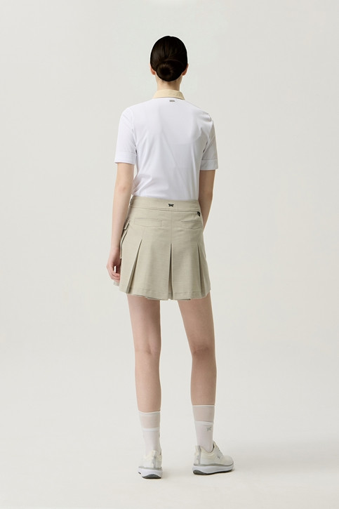 WOMEN COLOR BLOCK MIDDLE SLEEVE POLO SHORT SLEEVE