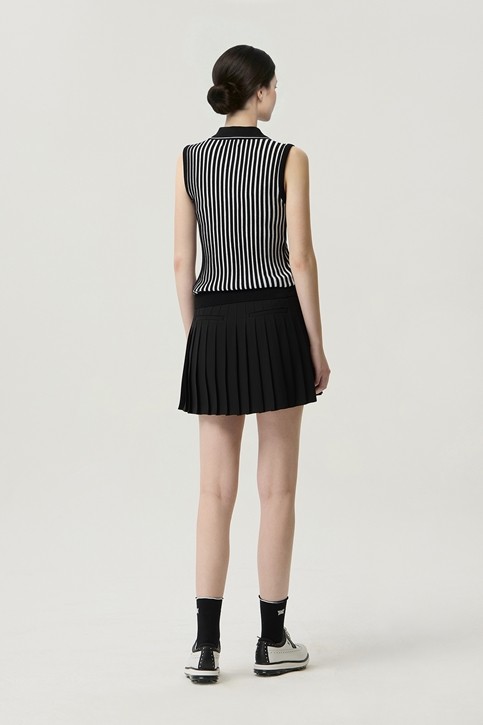 WOMEN COLLARED KNIT SLEEVELESS