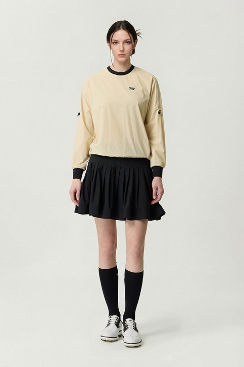 WOMEN WOVEN ROUND NECK LONG SLEEVE