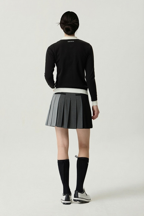WOMEN TRICOLOR PLEATED SKIRTS