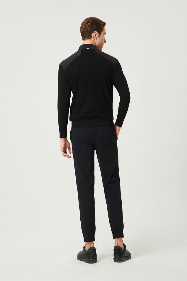HALF ZIP-UP HYBRID KNIT