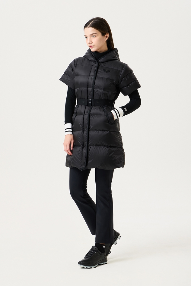 WOMEN WINTER SHORT SLEEVED LONG DOWN JACKET