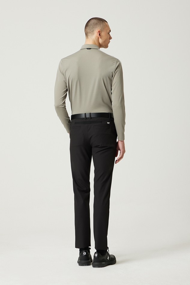 COLOR BLOCKED COLLAR LONG-SLEEVE