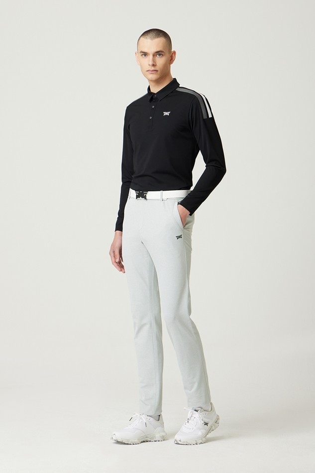 COLOR BLOCKED COLLAR LONG-SLEEVE