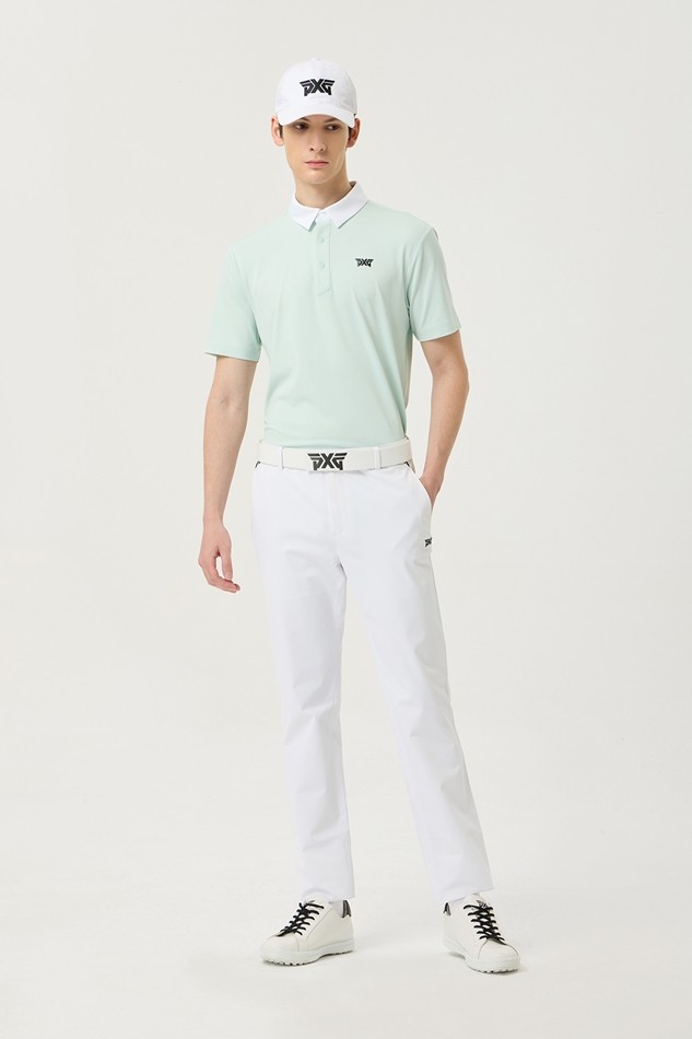 SUMMER COLOR BLOCKED COLLAR SHORT-SLEEVE