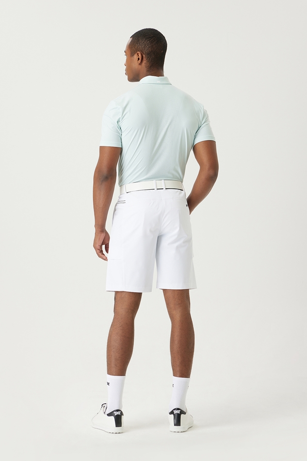 SUMMER ESSENTIAL PERFORATED COLLAR SHORT-SLEEVE