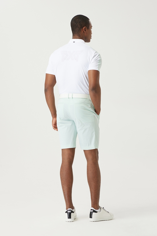 SUMMER COLOR POINT PERFORATED COLLAR SHORT-SLEEVE