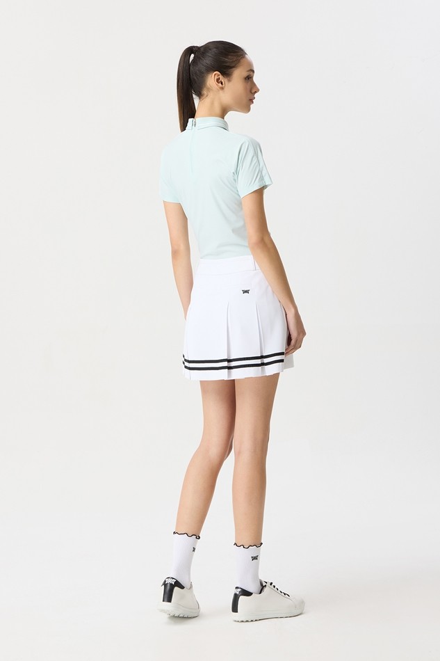 WOMENS SUMMER PERFORATED COLLARED SHORT-SLEEVE