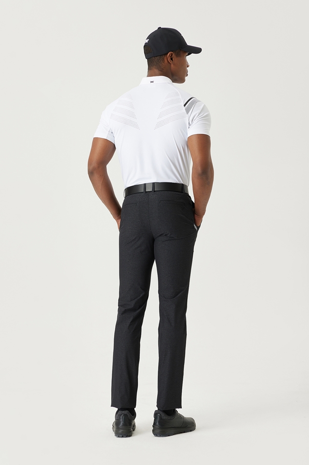 SUMMER SHOULDER POINT PERFORATED COLLAR SHORT-SLEEVE