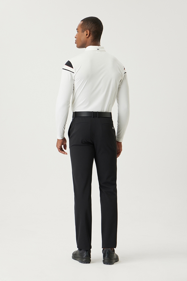 COLOR BLOCKED COLLAR LONG-SLEEVE