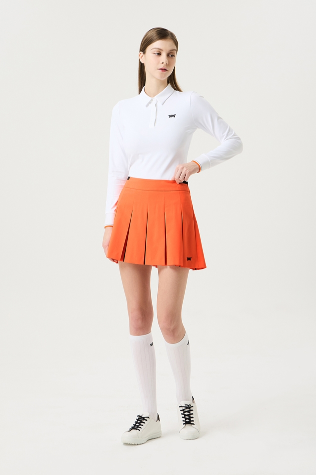 WOMENS BUTTON COLLAR LONG-SLEEVE