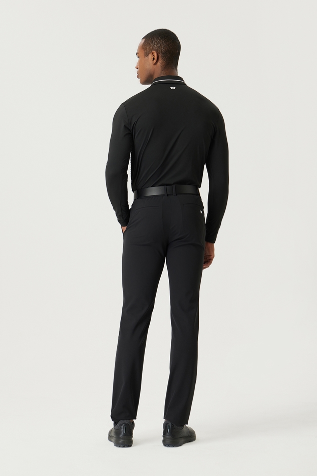 KNIT HYBRID COLLAR LONG-SLEEVE