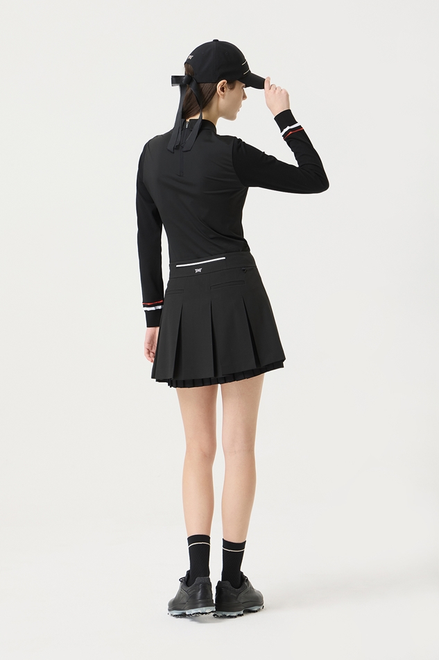 WOMENS DOUBLE LAYER PLEATED SKIRT